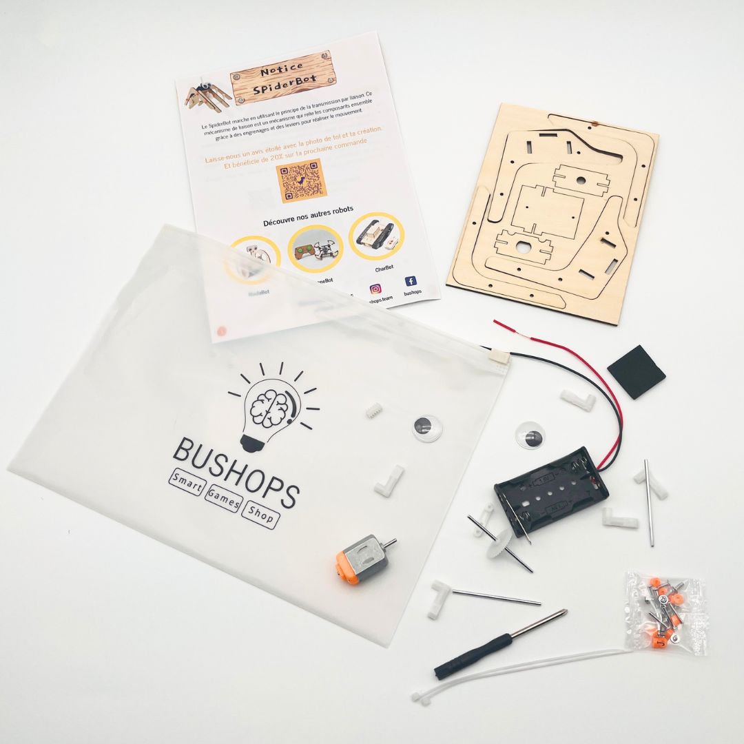 SpiderBot : L'araignée robotique la plus cool jamais créée - Kit d'assemblage en bois STEM