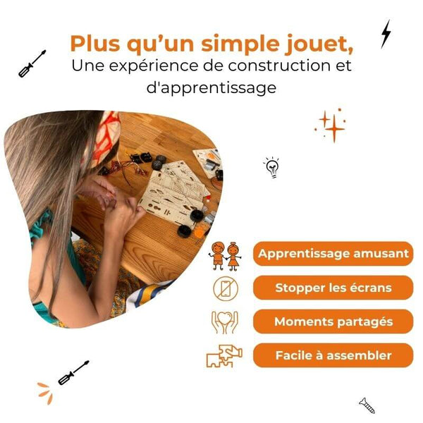 CarBot : La voiture qui décoiffe un max - Kit d'assemblage en bois STEM